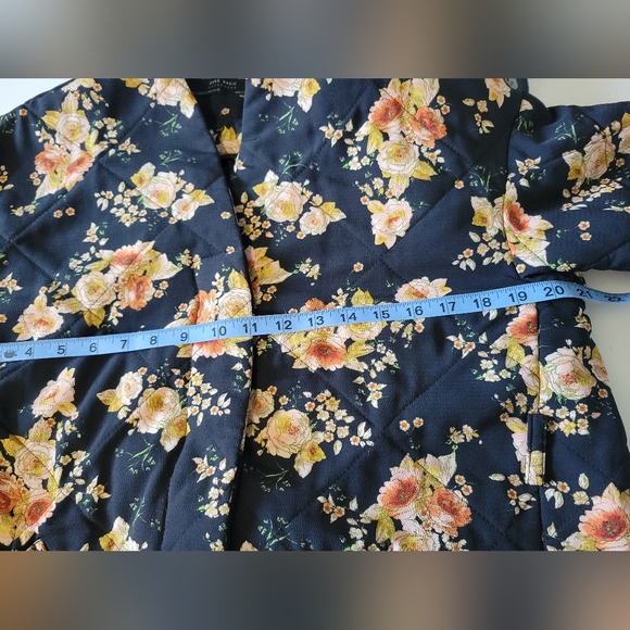 ZARA Floral Quilted Belted Blazer Jacket XS-S - Picture 10 of 11